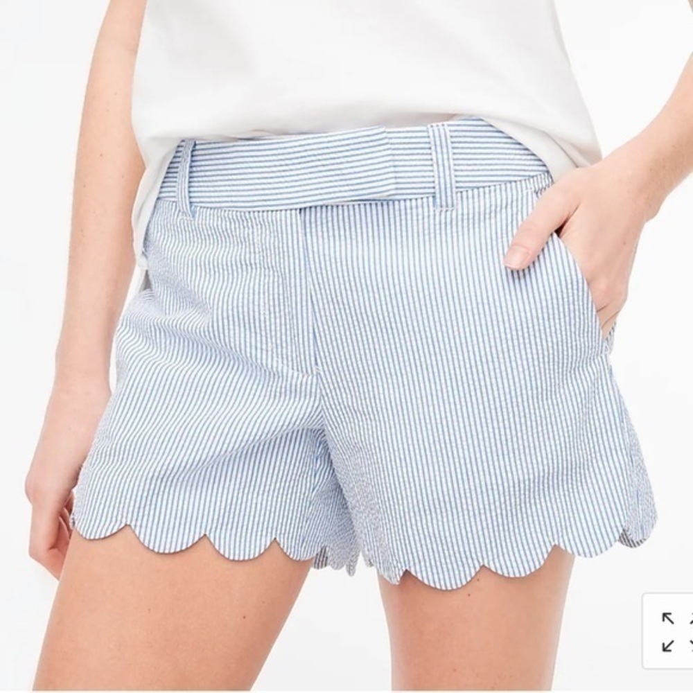 Seersucker Scallop Shorts